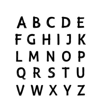 modern el alfabesi yazılı.