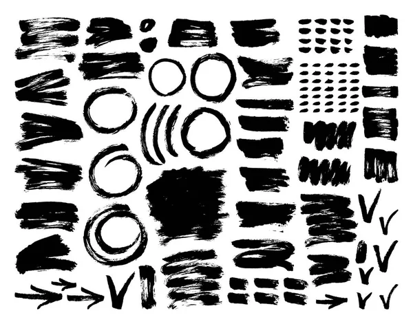 Ink and paint textures set. — Stock Vector