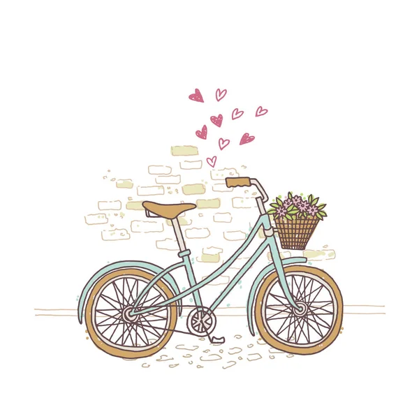 Bicicleta dibujada a mano — Vector de stock