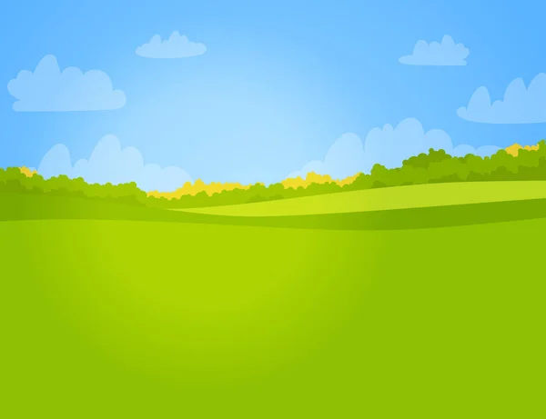 밝은 녹색 풀밭의 그림. — 스톡 벡터