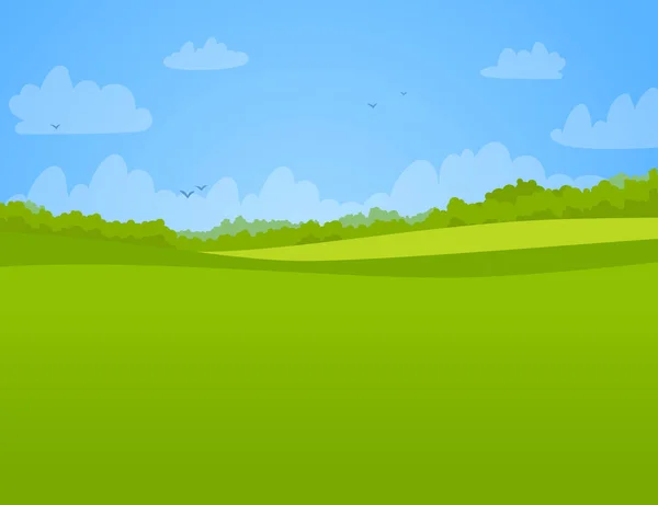 Illustration einer grünen, hellen Wiese. — Stockvektor