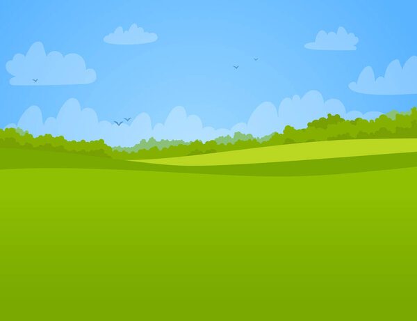  illustration of a green bright meadow. 