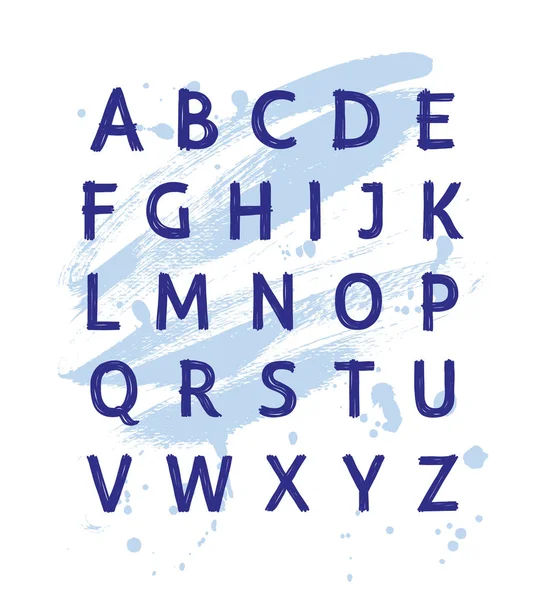 현대 손 알파벳을 작성. — 스톡 벡터
