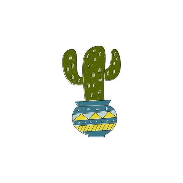 Ilustración de un cactus dibujado a mano . — Vector de stock