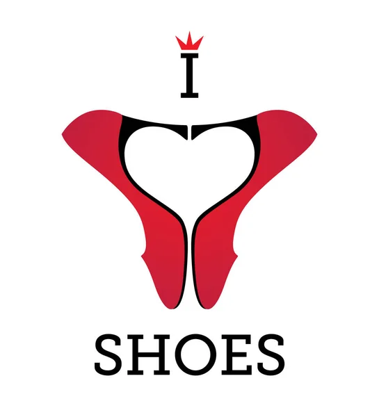 I Love Shoes plakat — Wektor stockowy