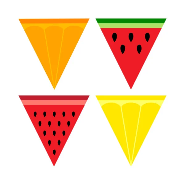 Fruit bunting vlaggen — Stockvector