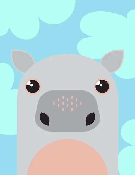 Cute hippo character — Stock Vector