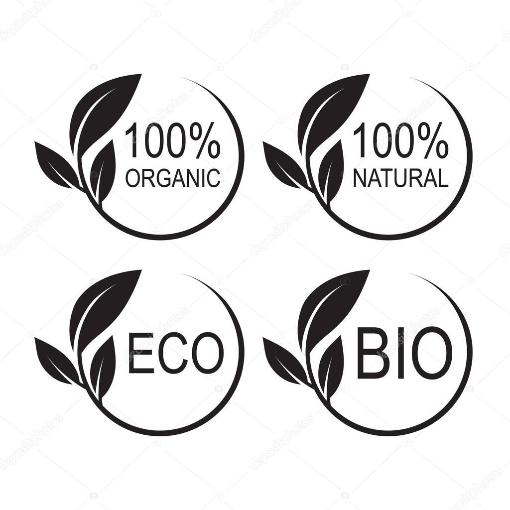 Natural logos vector design set.