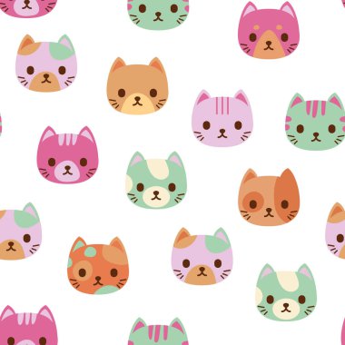 Kedi yüzleri ile Seamless Modeli. 