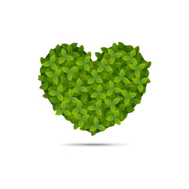 Yapraklarda kaplı kalp şekli