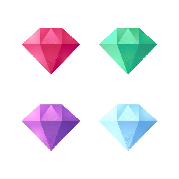 Set of color gemstones. 