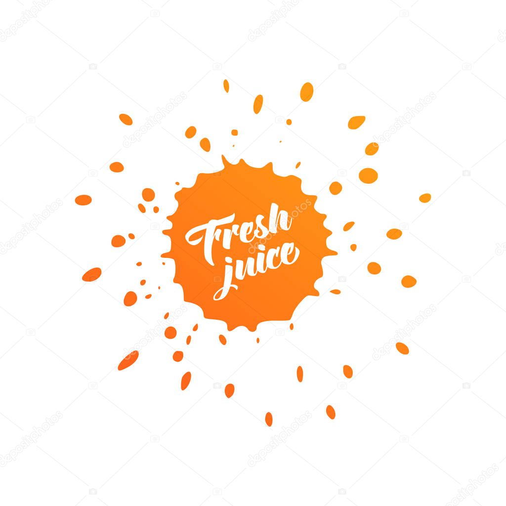 Hand drawn fresh juice logo. Eco products design element