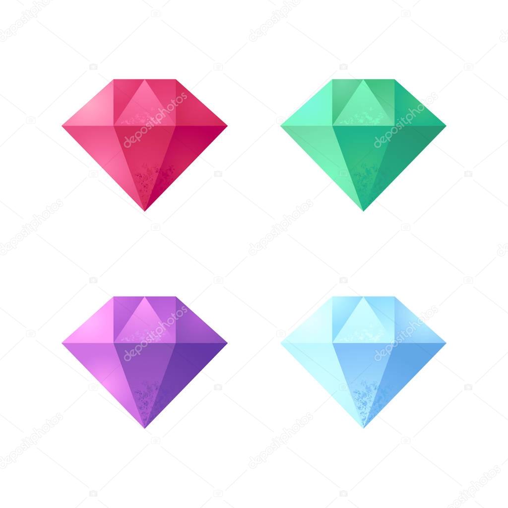 Set of color gemstones. 