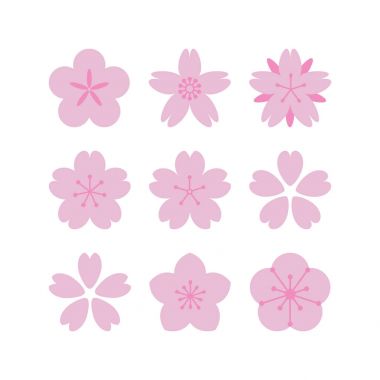 Sakura flowers set clipart
