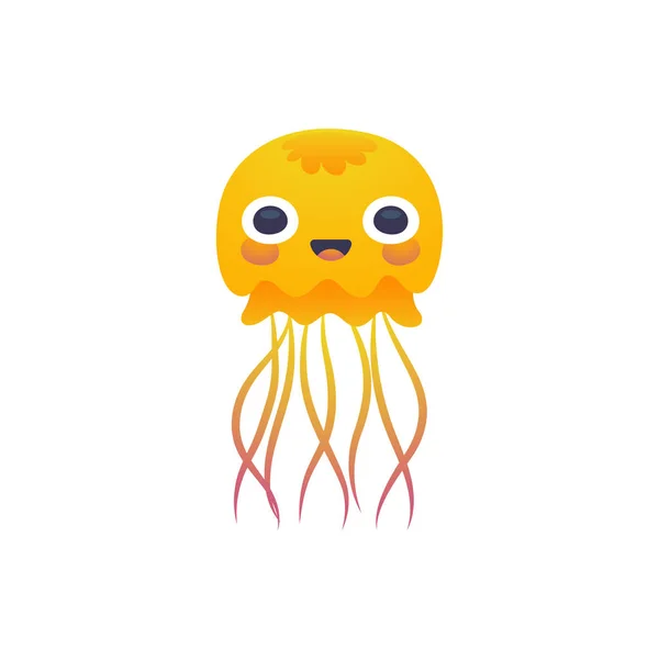 Adorable jellyfish character — Stock Vector