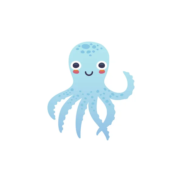 Schattig octopus karakter — Stockvector