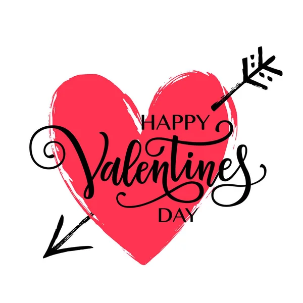 Happy Valentine's day lettering — Stock Vector