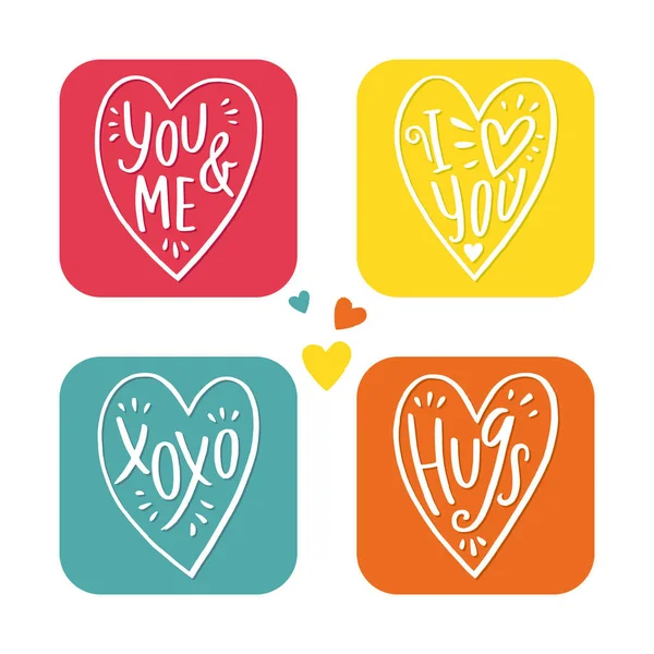 Set of cards with heart — Stock Vector