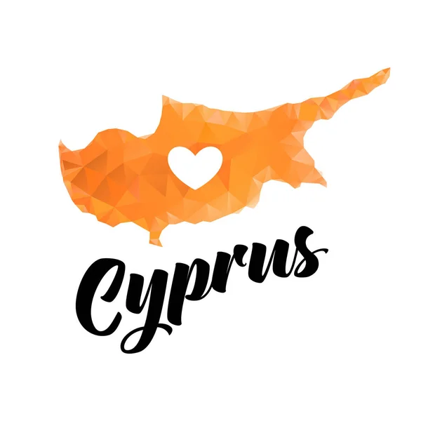 Polygonal Cyprus island — Stock Vector