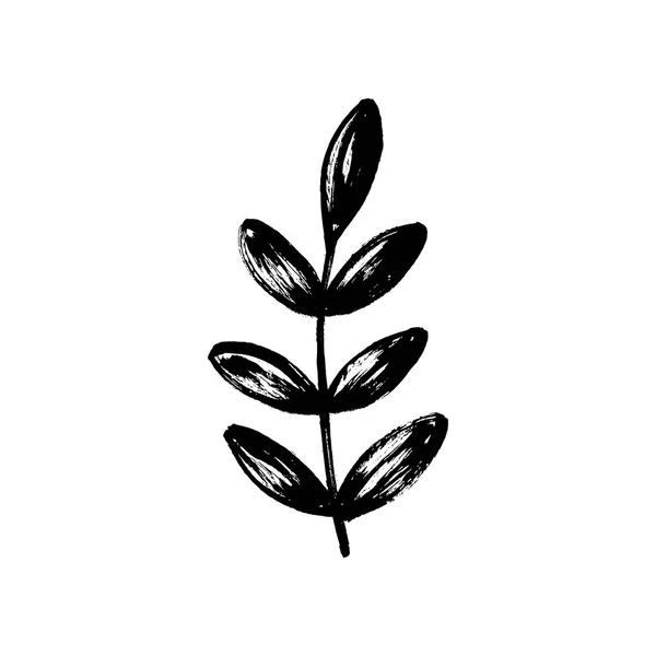 Rama y hojas esbozadas — Vector de stock