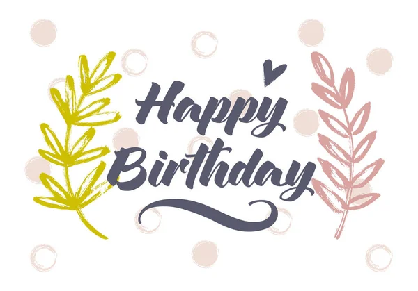 Happy Birthday hand drawn card — Stock Vector