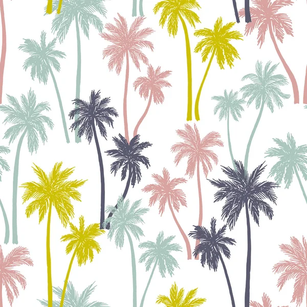 Seamless pattern with palm trees — Stock Vector