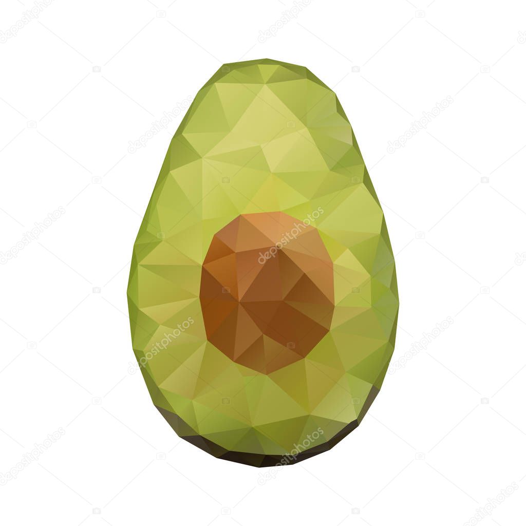 Polygonal green avocado.
