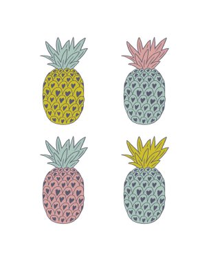  Elle çizilmiş ananas.