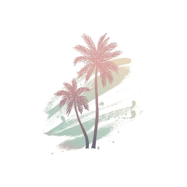 Hand drawn palm trees — Stock Vector