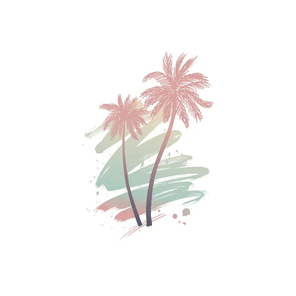 Hand drawn palm trees — Stock Vector