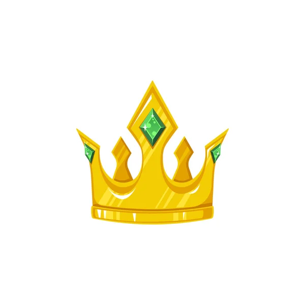 Corona con elemento esmeralda . — Vector de stock
