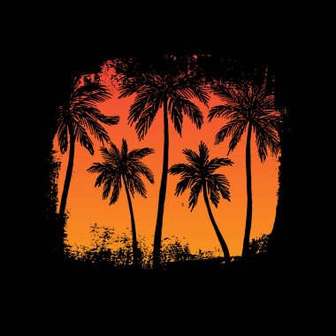 palmiye ağaçları ile tropikal peyzaj