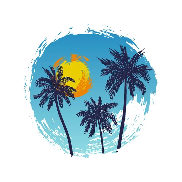 palmiye ağaçları ile tropikal peyzaj