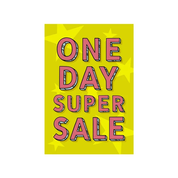 One day super sale  tag — Stock Vector