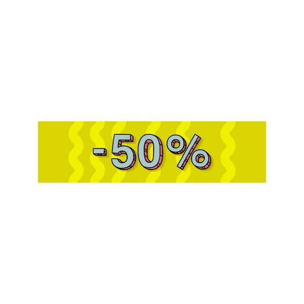 50 procent korting code — Stockvector