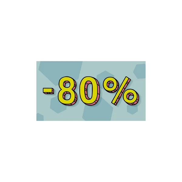80 procent korting code — Stockvector