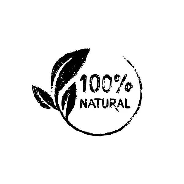 100% organic  logo design — Stock Vector
