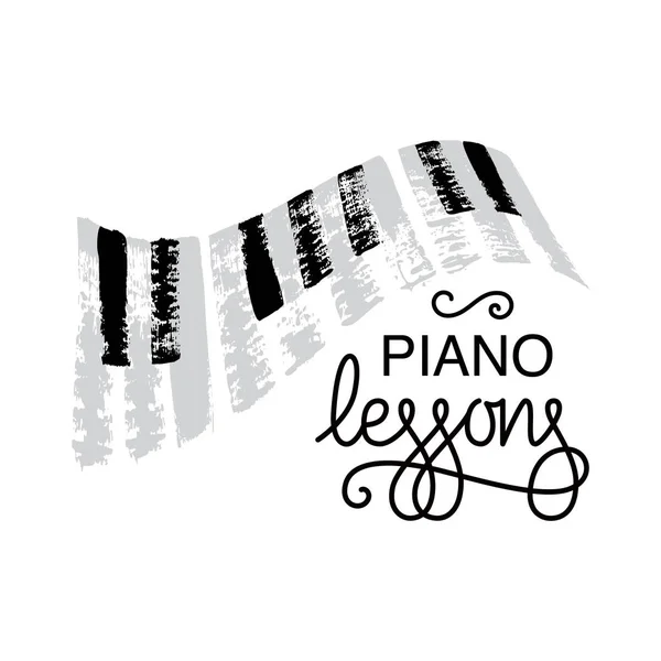 Progettazione logo lezioni di pianoforte — Vettoriale Stock