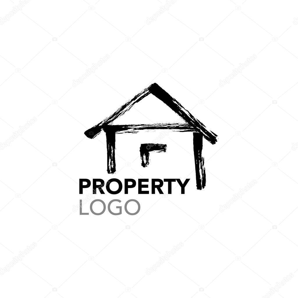 Vector hand drawn simple property logo