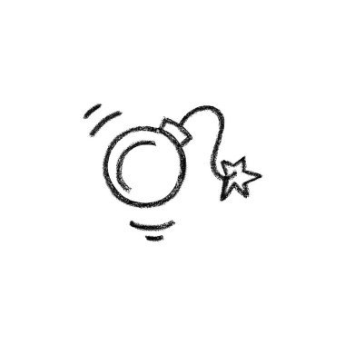 El çekilmiş bomba simgesi.  