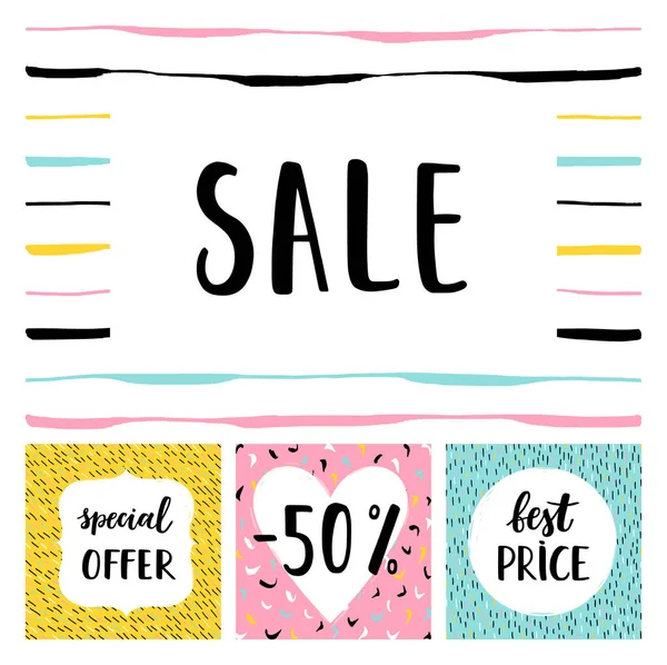 Set of Sale cards — Stock Vector