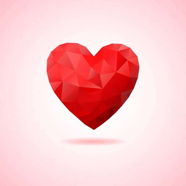 Polygonal hjärtat illustration — Stock vektor