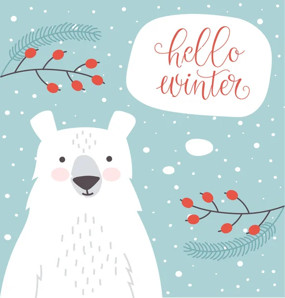 Hello Winter card — Stock Vector