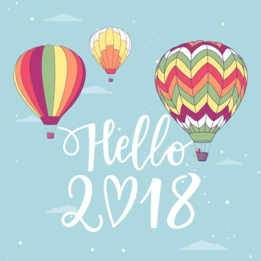 Happy 2018 yeni yıl kartı