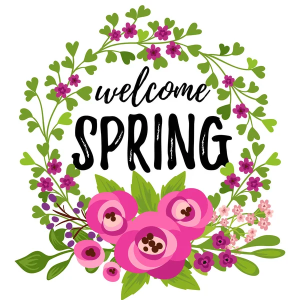 Carte printemps bienvenue — Image vectorielle