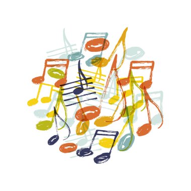 hand drawn music notes clipart