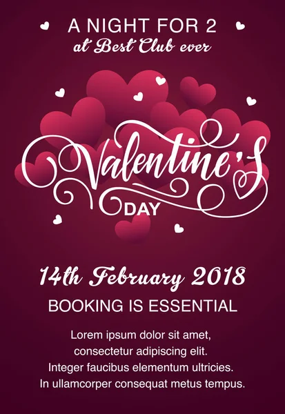 Valentine's day night poster — Stock Vector