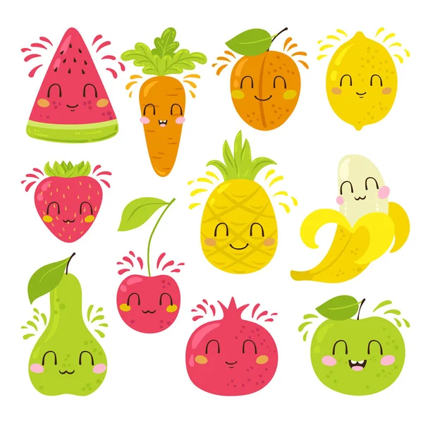 Conjunto de caracteres de fruta — Archivo Imágenes Vectoriales