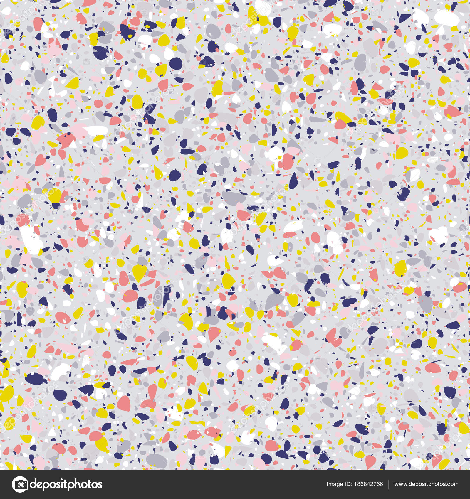 Seamless Colorful Terrazzo Pattern Grey Background Stock Vector Seamless Colorful Terrazzo Pattern Grey Background Stock Vector