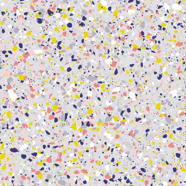 Seamless Colorful Terrazzo Pattern Grey Background — Stock Vector